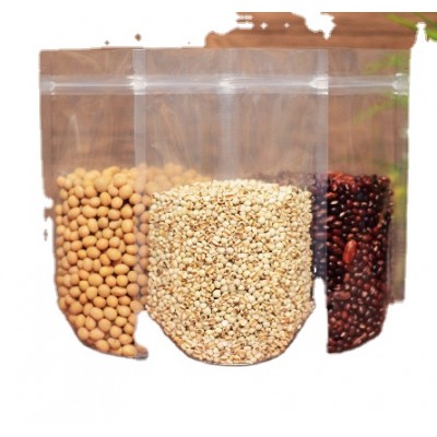 PET/PE Clear Plastic Zipper Stand up Pouch Dry Food Grade Packaging Bags